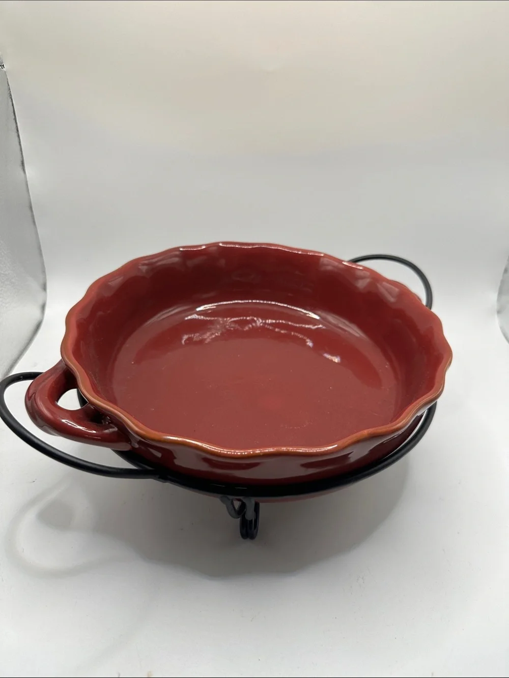 Red Ceramic Serving Baker with Handles
